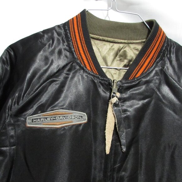 Woman's reversible authentic Harley-Davidson coat black green medium - Picture 3 of 10